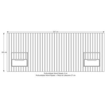 Imagem de Cabeceira Ripado Para Cama de Casal/Queen Maracá Nature Com 2 Mesa de 