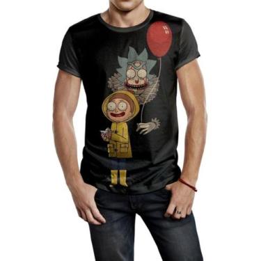 Imagem de Camiseta Masculina  Rick And Morty It A Coisa Ref:646 - smoke, Preto, 
