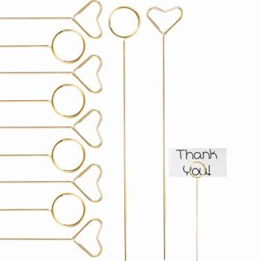 Imagem de 20 peças de porta-cartões florais, porta-cartões de presente, clipes de palheta de flores, porta-números de mesa, porta-cartões metálicos dourados, clipes florais para lembrancinhas de festa de