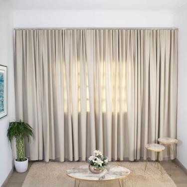 Imagem de Cortina Blackout 6,00 X 2,60 Trilho Suiço Premium Corta Luz (Palha)