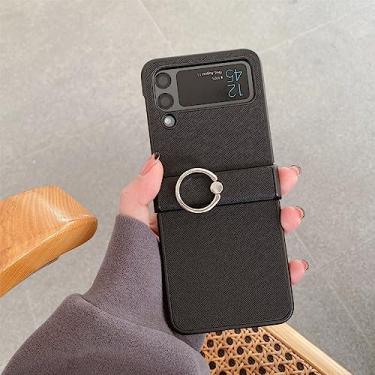 Imagem de Luxo Rhombus Black White Case Sólido com Suporte de Anel para Samsung Galaxy Z Flip 3 4 5G Z Flip3 Zflip3 Zflip4,C,para Z Flip 4