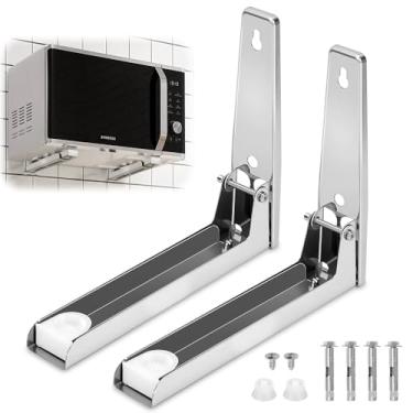 Imagem de Aço Inoxidável, Comprimento Ajustável, Ajustável 20 a 40cm, 30kg, Suporte para Microondas, Suporte Microondas, Suporte de Microondas, Suporte para Microondas de Parede