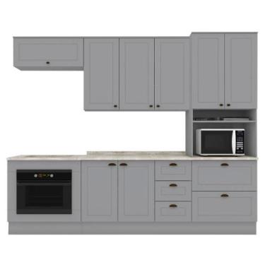 Imagem de Cozinha Modulada 7 Pecas 272 Cm Ce790 Americana Cinza Calcare Henn Cin