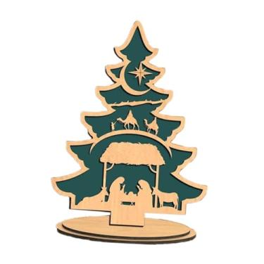 Imagem de UGPLM Enfeite de Natal para Mesa, Árvore de Natal, Placa Decorativa de Madeira para Lareira, Festa de Ano, Decoração de Casa, Style D