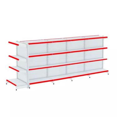 Imagem de Gondola Centro 137 Fit Ate 4 Metros 1 Ponta Branco 36b Pe Vermelho - A