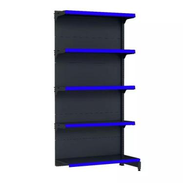 Imagem de Gondola Parede 202 Fit Continuação Preto 5 Bandeja Pe Azul - AMAPÁ