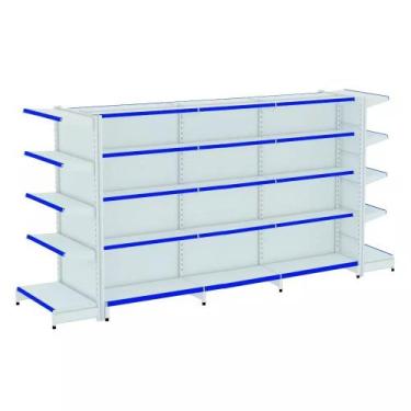 Imagem de Gondola Centro 170 Fit Ate 3 Metros 2 Ponta Branco 40b Pe Azul - AMAPÁ