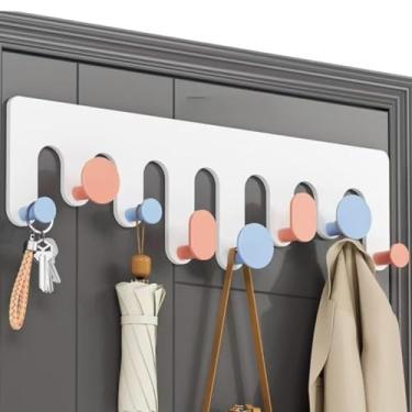 Imagem de Suporte de gancho magnético, suporte de chave magnético para parede, suporte de parede para geladeira, armário de metal, churrasqueiras, lava-louças (branco, 8 ganchos)