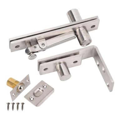 Imagem de Dobradiça pivotante de porta, aço inoxidável resistente, rotação de 180 graus, dobradiça oculta, rolamento de carga ajustável, 300 libras para portas de madeira, portas com