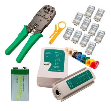 Imagem de Alicate De Crimpar Rj45/11+Teste Rj45/11+Decapador+10Rj+Capa