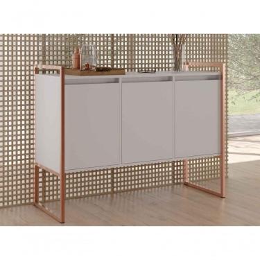 Imagem de Buffet Industrial 3 Portas Branco Cobre Conjunto 2 Unidades