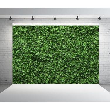 Imagem de Pano de fundo verde com folhas verdes, fundo de parede, primavera grama verde, natureza, para decoração de festa, safári, chá de bebê, rústico, gramado, gravidez, faixa de festa, adereços de cabine de
