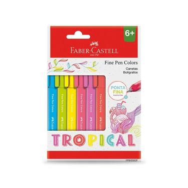 Imagem de Caneta Fine Pen Colors Tropical Faber-castell 6 Cores