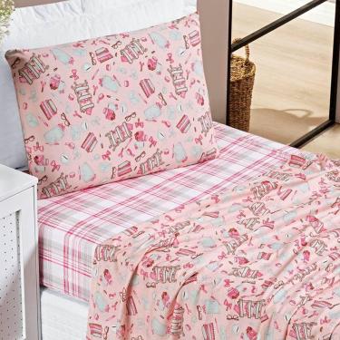 Imagem de Jogo De Lençol Solteiro Joy Malha 100% Algodão Estampado 3 Peças Fashion