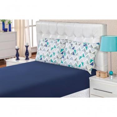 Imagem de Jogo De Cama Malha Casal Quality 03 Peças - Geométrico Azul