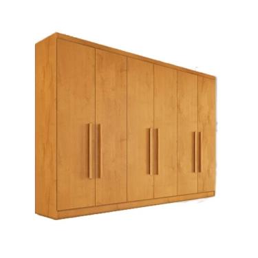 Imagem de Guarda Roupa Casal 6 Portas 4 Gavetas Oslo Peroba