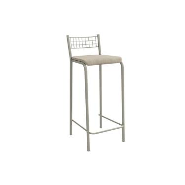 Imagem de Banqueta Sala De Jantar Gênova 1b705nk Aço 1 Un Niquel-linho Bege Fendi - Kappesberg