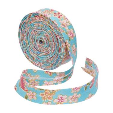 Imagem de FINGERINSPIRE Fita de flor de algodão de 10,94 metros, 2,5 cm, azul celeste, floral, estampa floral, fitas decorativas para artesanato faça você mesmo, costurar, tecido, costura, roupas, embrulho de