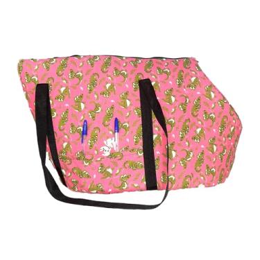 Imagem de Bolsa de Transporte Pet 2 em 1, Cama Iglu Impermeável, Microfibra e Algodão, para Animais até 10kg, 41x43x33cm, com Zíper Superior (Rosa - DIno)
