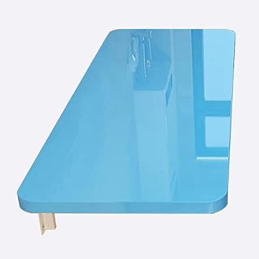 Imagem de Mesa dobrável de folhas suspensas, mesa de computador montada na parede, mesa flutuante de madeira dobrável para lavanderia, mesa dobrável para pequenos espaços cozinha/lavanderia e quarto restaurante