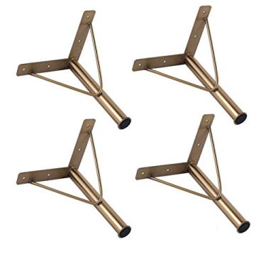 Imagem de SENNIAN Pernas de móveis, pés de suporte de aço inoxidável de metal, pés de armário de banheiro dourados pés de armário de TV pés de sofá pernas de móveis pés de hardware sofá cadeira pernas de