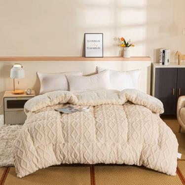 Imagem de Cobertor de inverno macio de lã de cordeiro, edredom quente engrossado dupla face, colcha de inverno de lã de cama de caxemira para clima frio, amarelo, 180 × 220 cm