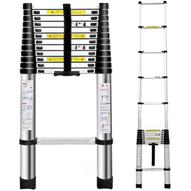 Imagem de Escada telescópica para barraca de teto de trailer 8 m/7 m/6 m/5 m/4 m/3 m/2 m/1 m, escadas telescópicas de extensão de alumínio para uso interno e externo, carga 150 kg (tamanho: 1,4 m/4,6 pés) Vida
