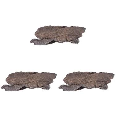 Imagem de 3 peças de decoração de tanques ornamentais escondidos realistas para acessórios de paisagem, refúgio, escalada, basking, plataforma, esconderijos, terraço, betta, cabana, árvore, tartarugas, aquário