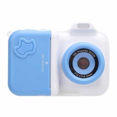 Imagem de Fabater Câmera Portátil de Impressão Instantânea Digital Com Lente Dupla Selfie Com Flash 32 GB, para Viagens, ABS, Azul (Azul Branco)