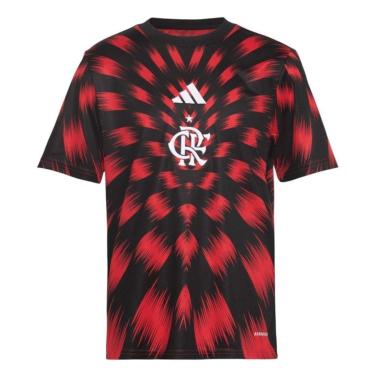 Imagem de Camiseta Adidas Flamengo Pré Jogo 2025/26 Infantil - Preto e Vermelho 9-10-Unissex