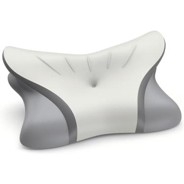Imagem de Travesseiro de pescoço cervical para alívio da dor no pescoço, travesseiro ergonômico para dormir de lado, travesseiros de espuma viscoelástica de contorno para suporte de pescoço, travesseiro