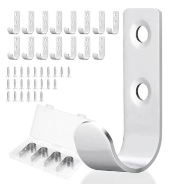 Imagem de Cozyoon Pacote com 15 ganchos de parede em forma de U para pendurar casacos, bolsas e chaves, roupão único e ganchos de toalha de aço inoxidável ganchos utilitários para chapéus internos e externos