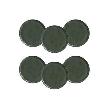 Imagem de Conjunto de Pratos Rasos Porto Brasil Linhas Greenery Verde 27,5cm - 6 Peças