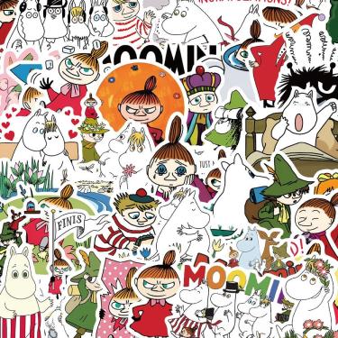Imagem de Adesivos Moomins Valleys, vinil impermeável, anime, 50 unidades/lote