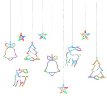 Imagem de Pisca Pisca Natal, Luzes de Natal Festão Cascata Cortina 3m Decoração Corda para O Quarto Casamemto(Estilo C Colorida,110V)