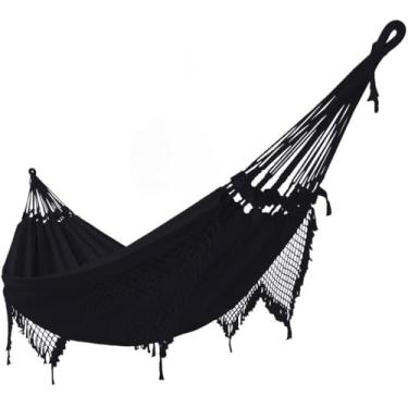 Imagem de REDE DE DESCANSO CASAL GRANDE, Confortável e Resistente, Ideal para Varanda, Quintal e Jardim(Preto)