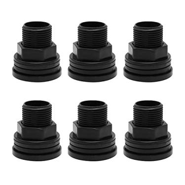 Imagem de EATAKWARD Conector de tanque de água rosqueado duplo de PVC com vedação de silicone espesso macho 3/4 polegada fêmea 1/2 polegada Anteparo para aquários, tanques de água de chuva, lagoas (8 peças)