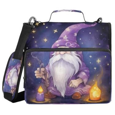 Imagem de YETTASBIN Fichário fofo de 3 anéis com zíper com alça de ombro e alça – organizador de fichário de 3,8 cm, pasta expansível resistente à água com vários bolsos para escola e escritório