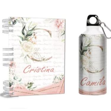 Imagem de Agenda 2026 + Garrafa - Personalizada com Nome - Alumínio - Alfabeto - Capa Dura Holográfica (Na compra colocar o nome na frente do remetente) (C)