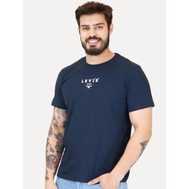 Imagem de Camiseta Levis Masculina Standard Center Logo Worldwide Azul Marinho-Masculino