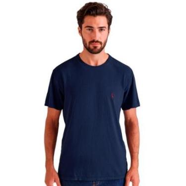 Imagem de Camiseta Reserva Masculina Slim Algodão Peruano Azul Marinho-Masculino