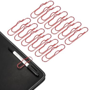 Imagem de PATIKIL Suporte de clipe de caneta para notebook, 12 peças de clipes de caneta de metal, vermelho