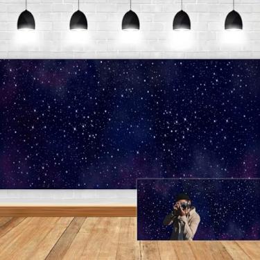 Imagem de DORCEV Pano de fundo noturno estrelado de 3 x 2 m para fotografia, céu noturno, estrelas, espaço, galáxia estrelada, céu estrelado, fundo, aniversário, casamento, chá de bebê, banner, decoração de