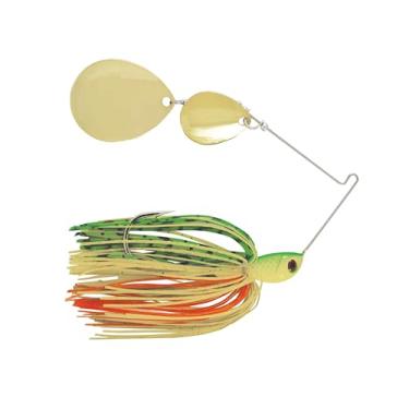 Imagem de Isca giratória Luck E Strike Jimmy Houston Legends com lâminas Colorado (isca giratória de 1/56.7 g), gancho 5/0, saia de tigre de fogo