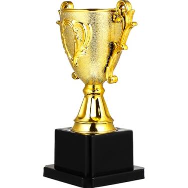 Imagem de TOYANDONA Troféu de Plástico Dourado - Taça Troféu de Prêmio de 15,5 cm Troféus Dourados para Lembranças de Festa Infantil Competições Esportivas Celebrações Campeões