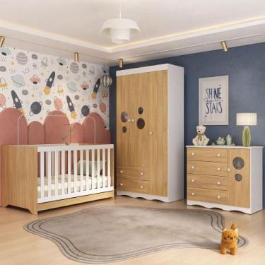 Imagem de Quarto de Bebê Completo com Berço Americano 3 em 1 Sonho Multimóveis M