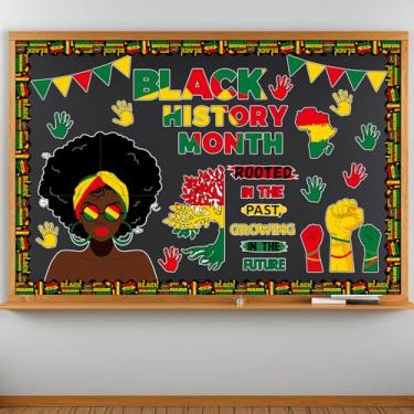 Imagem de Conjuntos de recortes de quadro de avisos para decoração de quadro de avisos da história negra