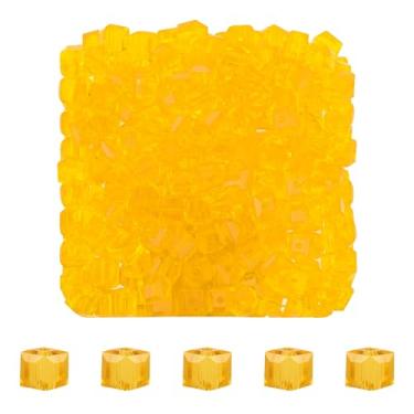 Imagem de Mandala Crafts Contas de cristal de cubo de ouro de 6 mm – 300 contas de vidro facetadas para fabricação de joias, pulseiras, colares, brincos e contas