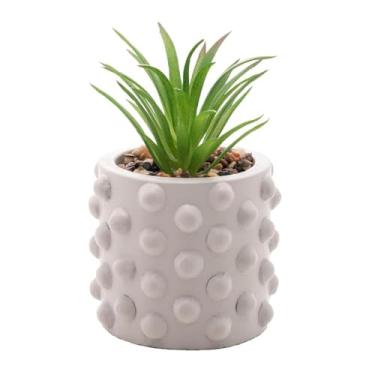 Imagem de WOLFF - Cachepot de Cimento com Suculenta Bubbles Cinza Claro 7,5cm x 10,5cm