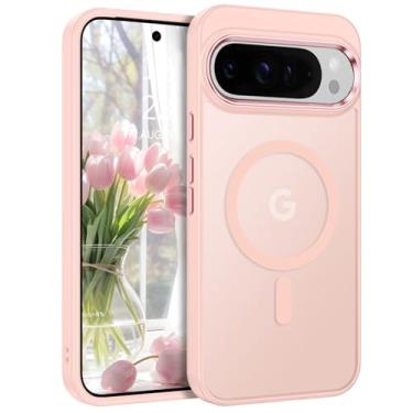 Imagem de BENTOBEN Capa para Google Pixel 10 Pro XL, compatível com Magsafe Magsafe, capa protetora fina à prova de choque feminina masculina translúcida para Google Pixel 10 Pro XL, rosa